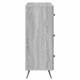 Drawer Cabinet Grey Sonoma 66 x 34.5 x 90 cm Engineered Wood 895531