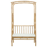 Garden Arch with Bench Cream White 115 x 50 x 205 cm Bamboo 42028057