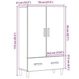 Highboard Old Wood 70x31x115 cm Engineered Wood 856914