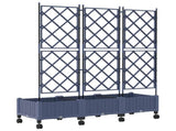 Garden Planter with Trellis&Wheels 3 pcs Grey PP 3423073
