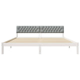 Bed frame White and light grey 200 x 200 cm Solid pine wood 3394342