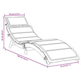 Sun Lounger with Cushion Red Solid Wood Acacia 367637