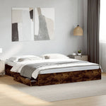 Bed Frame with Drawers without Mattress Smoked Oak 180x200 cm Super King 3280640