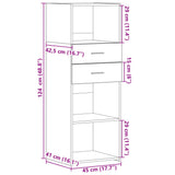 Highboard Concrete Grey 45x42.5x124 cm Engineered Wood 846169