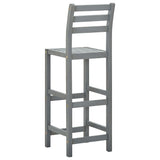 Bar Stools 2 pcs Grey Solid Acacia Wood 312417