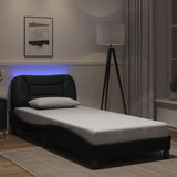 Bed Frame with LED without Mattress "Hvar" Black 80x200 cm 3213892