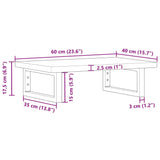 ZNTS Basin Shelf Wall Mounted Steel and Solid Wood Oak 3302348