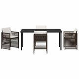 Garden Dining Set 5 pcs Brown Powder-Coated Steel 3380659