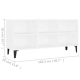 TV Cabinet with Metal Legs White 103.5x30x50 cm 805950