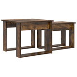 Coffee Table Set 2 pcs Smoked Oak Engineered Wood 8000128