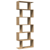 Room Divider Bookcase 6-Tier Artisan Oak 70x24x193 cm Engineered Wood 858092