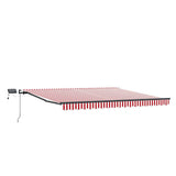 Retractable Awning Manual Red and white 450 x 300 cm Fabric 3330918