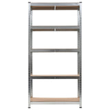 5-Layer Heavy-duty Shelf Silver Steel&Engineered Wood 30063