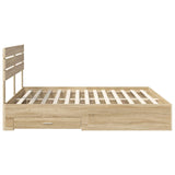Bed Frame with Drawer with Headboard Manual Engineered Wood 3411610