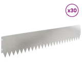 Lawn Edging 30 pcs 103 x 20 cm Steel Silver 8008385