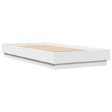 Bed Frame without Mattress White 90x190 cm Single Engineered Wood 839630