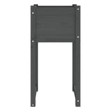 Planters 2 pcs Grey 40x40x81 cm Solid Wood Pine 822127