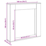 Fireplace Surround Grey Sonoma 100x20x100 cm Engineered Wood 854576