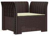 1-Seater Armchair with Cushion Rattan Look PP Brown 8011856
