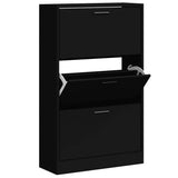 Shoe Cabinet Black 63x24x103 cm Engineered Wood 342552