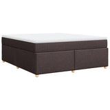 Box Spring Bed with Mattress Dark Brown 180x200 cm Fabric 3285397