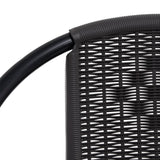 Garden Chair Set of 4 Black Plastic rattan Standard Stackable 3107703