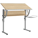 Craft Desk Sonoma Oak&Grey 110x53xcm Engineered Wood&Steel 340930