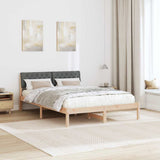 Bed frame Brown and dark grey 150 x 200 cm Solid pine wood 878600