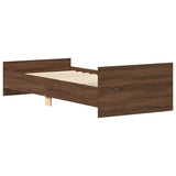 Bed Frame without Mattress Brown Oak 100x200 cm Engineered Wood 835938
