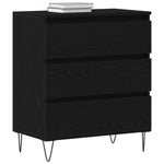 ZNTS Sideboard with Drawers Black Oak 60x35x70 cm Engineered Wood 863497