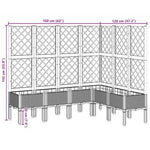 Garden Planter with Trellis Light Grey 160x120x142 cm PP 367937