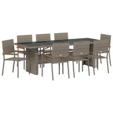 Garden Dining Set 9 pcs Grey Poly Rattan 3365415
