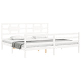 Bed Frame without Mattress White 200x200 cm Solid Wood 3194462