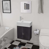 Bathroom Cabinet Black and White Engineered wood, Ceramic Compact 272227