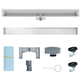 Wall Mounted Shower Drain Silver 100 cm Stainless Steel 304 42015996