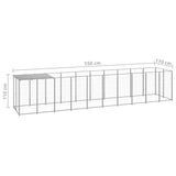 Dog Kennel Silver 6.05 m Steel 3082204