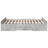 Bed Frame with Drawers without Mattress Concrete Grey 135x190 cm Double 3280317