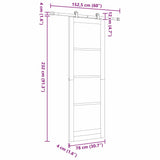 Sliding Door Manual ORKDAL White and black 78 x 232 cm 3333447