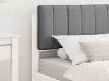 Bed Frame with Upholstered Headboard Light Grey 75 x 190 cm 877813