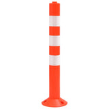 Traffic Control Bollards 10 pcs with Chain 75 cm PE 150964