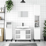 3 Piece Bathroom Furniture Set White Engineered Wood 3190307