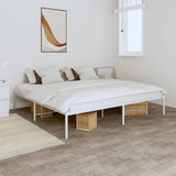 Metal Bed Frame without Mattress White 200x200cm 350920