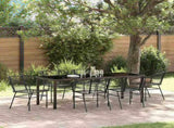 Garden Dining Set 7 pcs Black Poly Rattan 3380895
