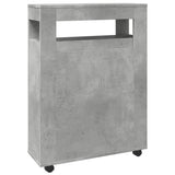 Narrow Bathroom Cabinet with Wheels Concrete Grey Engineered Wood 855271