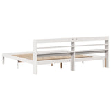 Bed Frame with Headboard without Mattress White 180x200 cm Super King 3306795