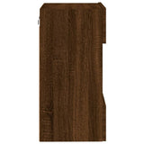 TV Wall Cabinet with LED Lights Brown Oak 40x30x60.5 cm 837090