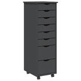 Rolling Cabinet MOSS Grey Solid pine wood, engineered wood, plastic 355896