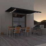 Manual Retractable Awning with LED 500x350 cm Anthracite 3069224