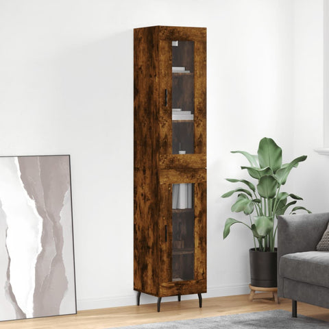 Highboard Smoked Oak 34.5x34x180 cm Engineered Wood 3199446