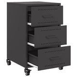 Bedside Cabinet Black 36x39x59 cm Steel 846728